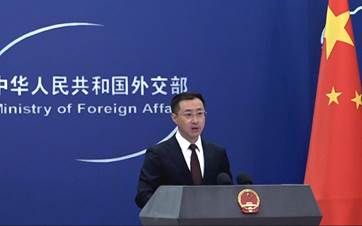 Chinese foreign ministry spokesperson Lin Jian speaking at a press conference in Beijing on April 30, 2024. Photo: Rudaw