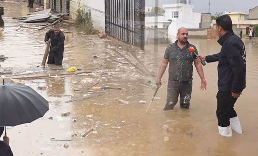 غرق حي شوراو في كركوك جراء الامطار