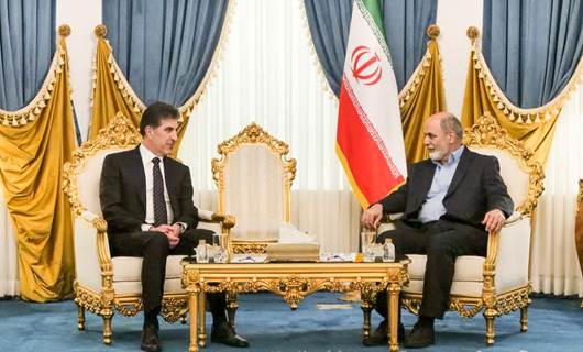 رئيس إقليم كوردستان نيجيرفان بارزاني وأمين عام المجلس الأعلى للأمن الوطني الإيراني علي أكبر أحمديان