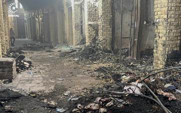 Aftermath of fire at Erbil's Qaysari Bazaar on May 6, 2024. Photo: Rudaw 