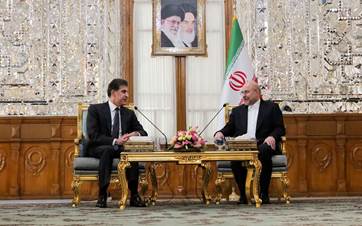 رئيس إقليم كوردستان نيجيرفان بارزاني يلتقي رئيس البرلمان الإيراني في طهران 