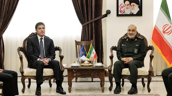 اجتماع رئيس إقليم كوردستان مع القائد العام للحرس الثوري الإيراني في طهران 