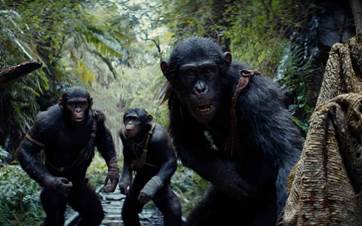 دیمەنێک لە فیلمی "Kingdom of the Planet of the Apes"