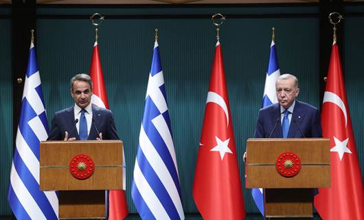 Cumhurbaşkanı Recep Tayyip Erdoğan, Yunanistan Başbakanı Kiryakos Miçotakis ile ortak basın toplantısında konuştu / Foto: AA