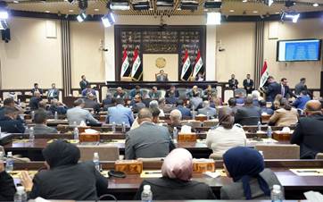 A session of the Iraqi parliament chaired First Deputy Speaker Muhsin al-Mandalawi on November 18, 2023. Photo: Mandalawi's office/Facebook
