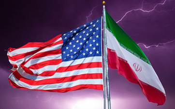 ABD ve İran bayrağı / Sosyal medya