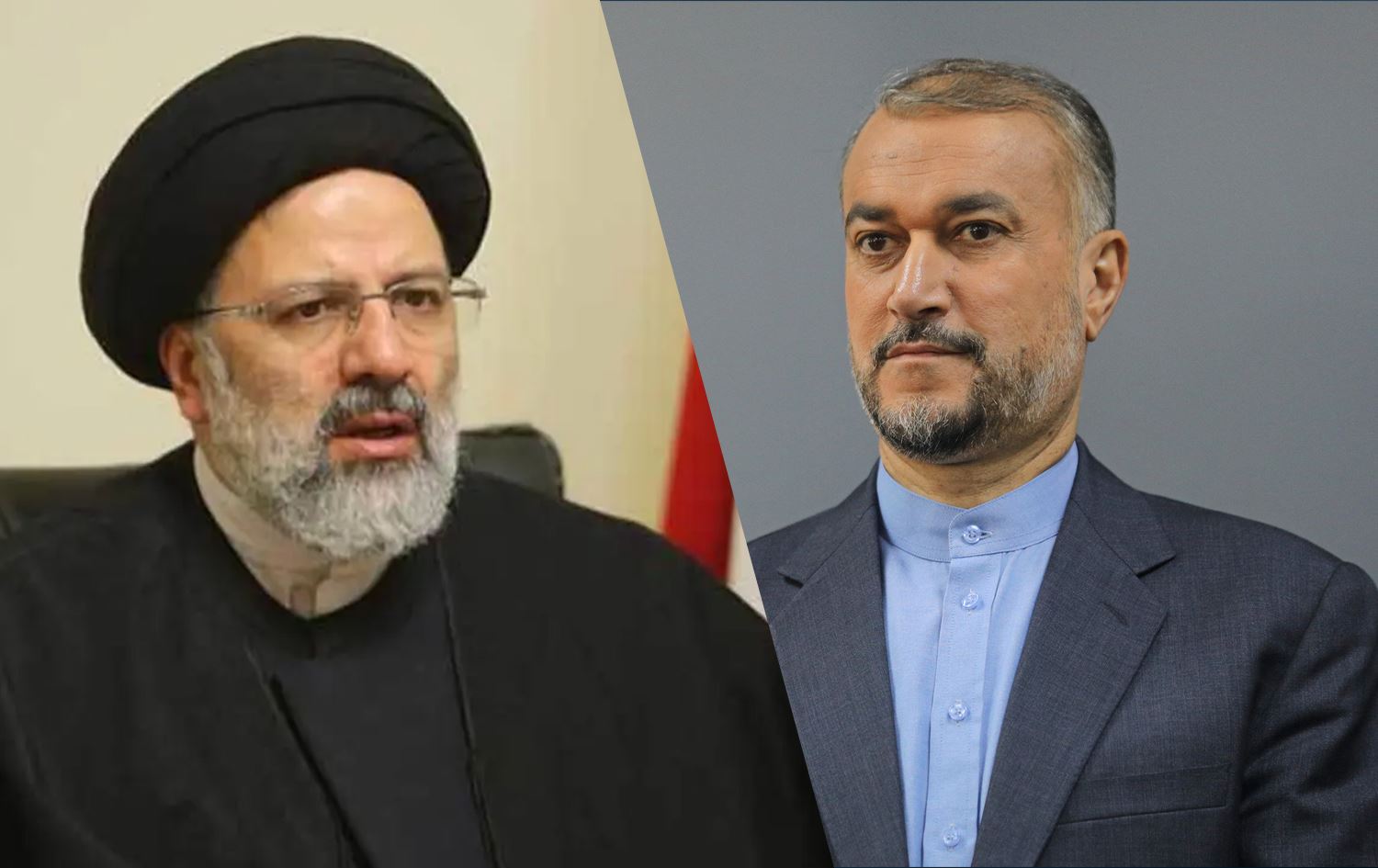 Serokkomarê Îranê Îbrahîm Reîsî û Wezîrê Karên Derve yê Îranê Husên Emîr Abdulahiyan / Wêne: Rûdaw grafîk