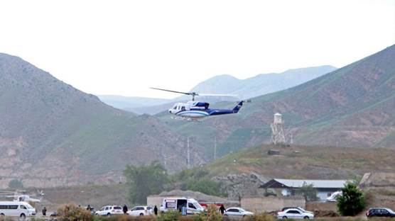 Reisi, barajın açılışı sonrası helikopterle bölgeden ayrılırken görüldü. / AA