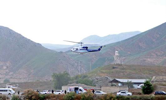 Reisi, barajın açılışı sonrası helikopterle bölgeden ayrılırken görüldü. / AA