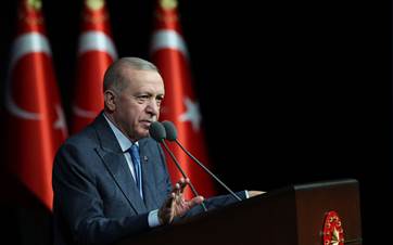 Turkish President Recep Tayyip Erdogan speaking during a ceremony in Ankara on May 20, 2024. Photo: Turkish presidency 