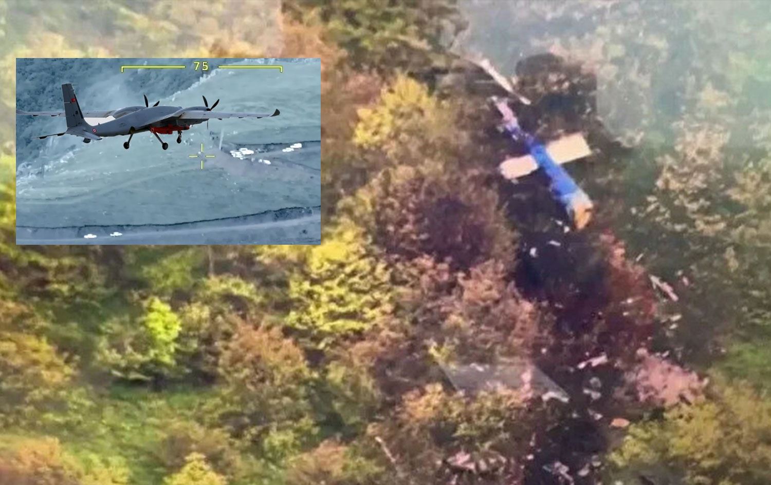 Reisi'nin içinde olduğu helikopter enkazı ve Akıncı İHA