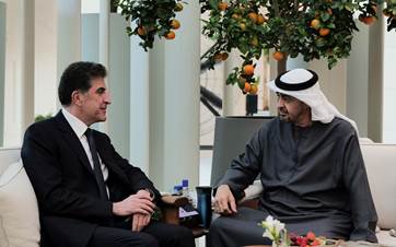 Kurdistan Region President Nechirvan Barzani meeting with UAE's Mohamed bin Zayed Al Nahyan in Abu Dhabi on May 24, 2024. Photo: Kurdistan Region Presidency 