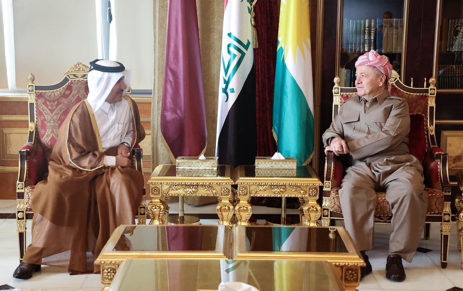 Başkan Mesud Barzani Katar Dışişleri Bakanlığı Genel Sekreteri Ahmed bin Hassan El Hammad'ı kabul etti