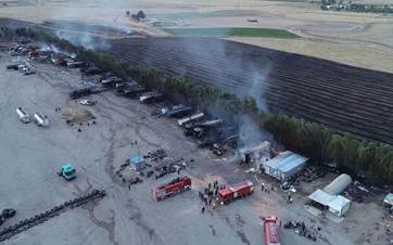 The parking parking area were the fire broke out. Photo: Jegir Omar/Rudaw