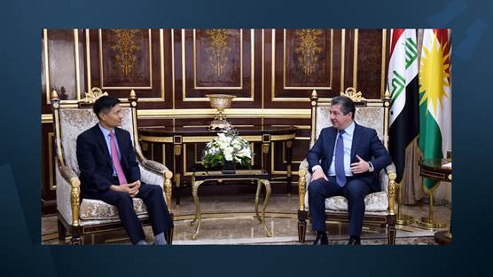 رئيس حكومة إقليم كوردستان مسرور بارزاني خلال استقباله سفير جمهورية كوريا الجنوبية لدى العراق تشوي سونغ سو