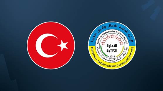 شعار الإدارة الذاتية والعلم التركي