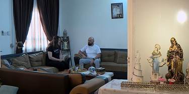 Evlin Joseph (left) and her husband Sami Patros (right) in their Duhok home on May 28, 2024. Photo: Rudaw