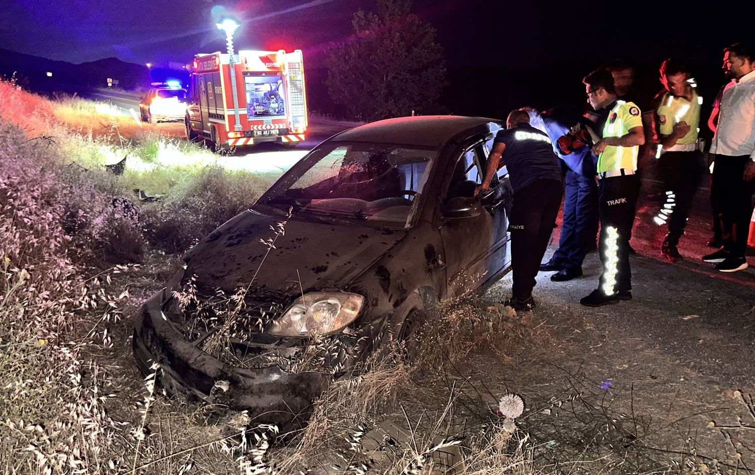 Otomobîla ku qeza kiriye / Wêne: AA