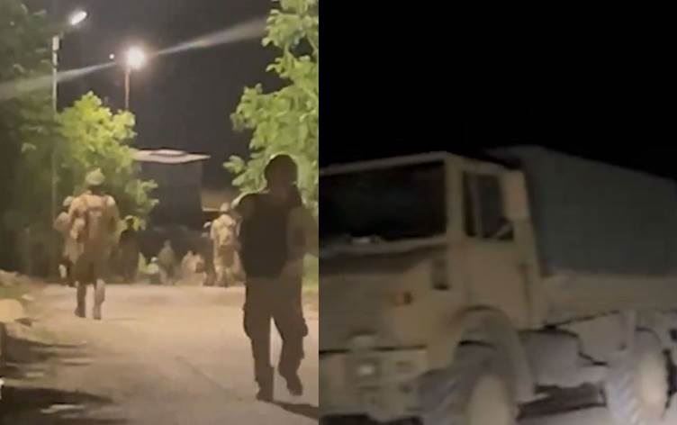 Köylere giren askerler. / Foto: Rûdaw