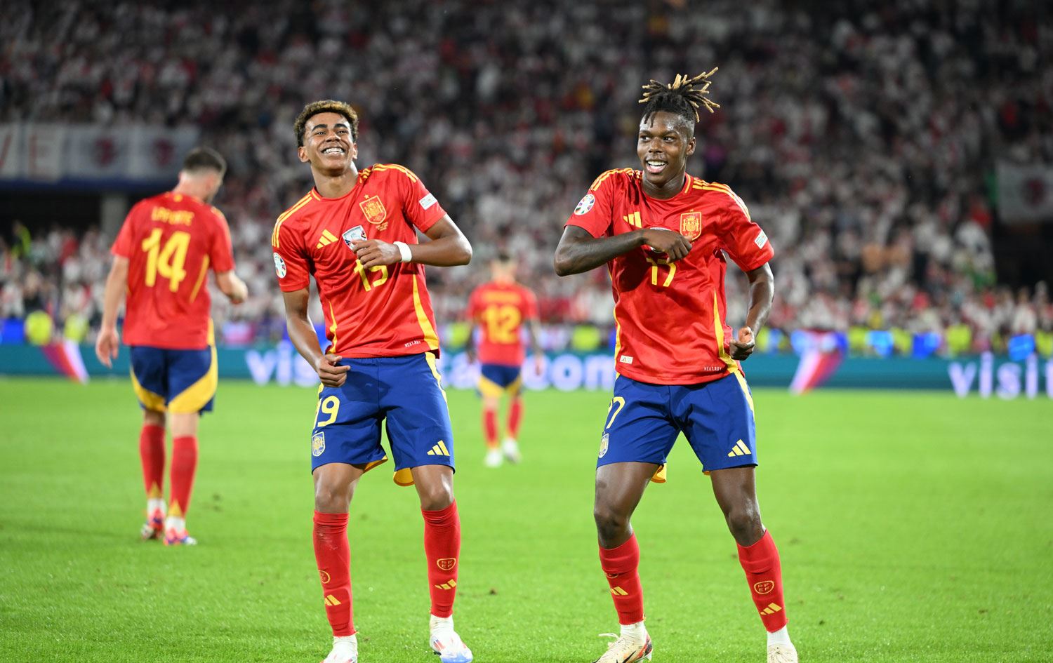 Kêfxweşiya lîstikvanên Spanyayê / Wêne: AA