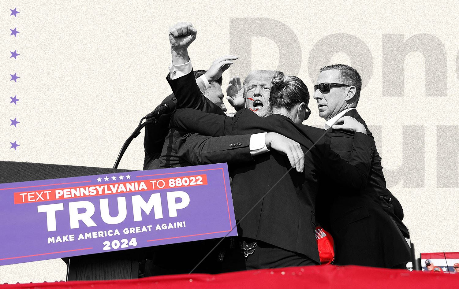 ترەمپ لە کاتی هێرشەکەدا