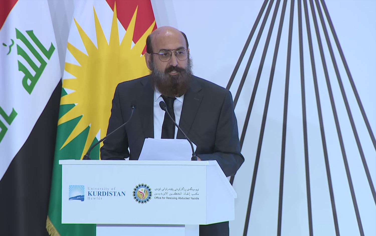 Mîrê Kurdên Êzidî Mîr Hazim Tehsîn Beg li merasîmê axivî / Wêne: Rûdaw