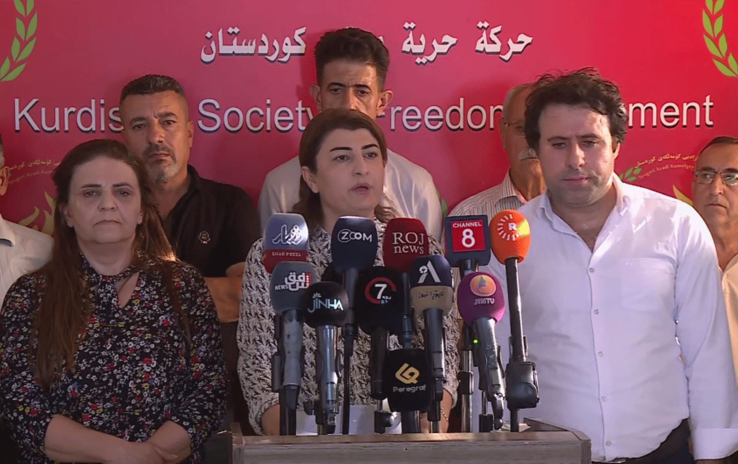 Tevgera Azadî ya Civaka Kurdistanê civîneke rojnamegerî li dar xist / Wêne: Rûdaw