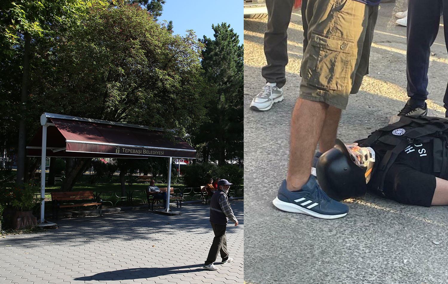 Saldırın gerçekleştiği park ve yakalanan saldurgan / AA