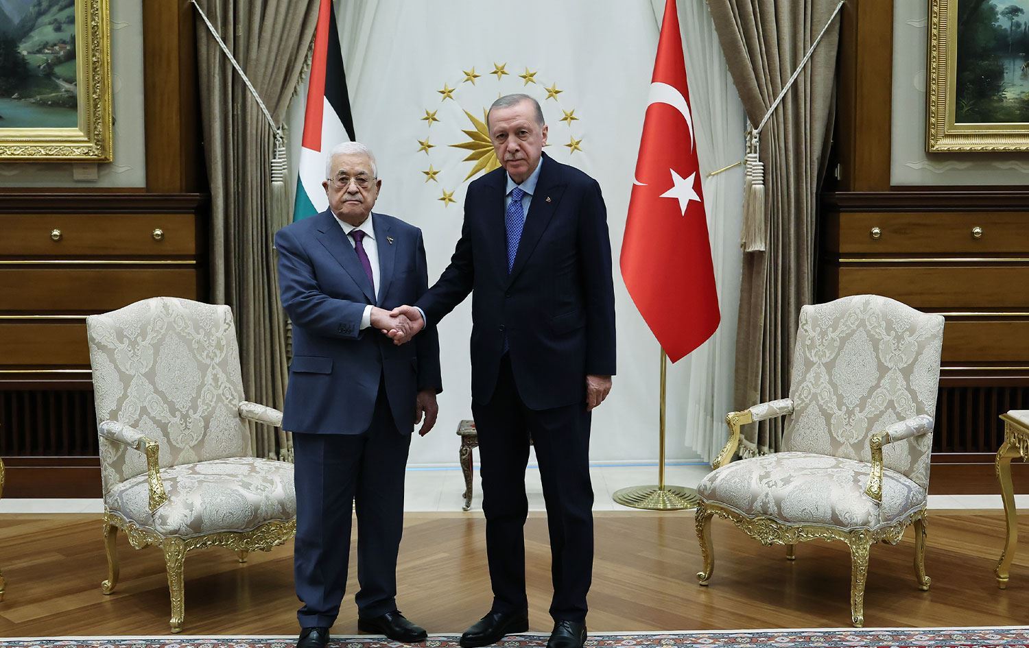 Erdogan û Serokê Filistînê civiyan / Wêne: AA