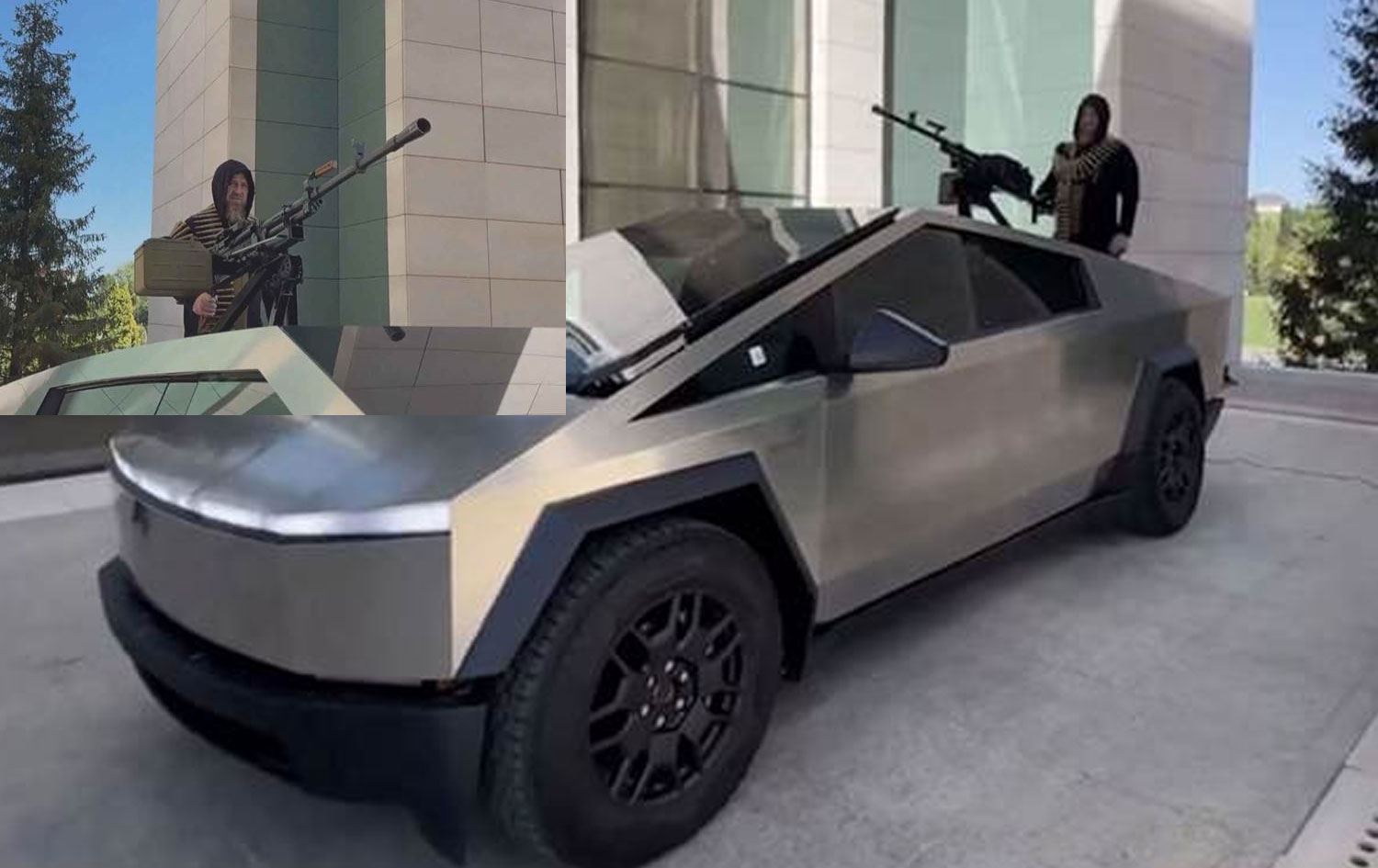 Qadirov doçka danî ser Cybertruckê / Wêne: Rûdaw Grafîk  