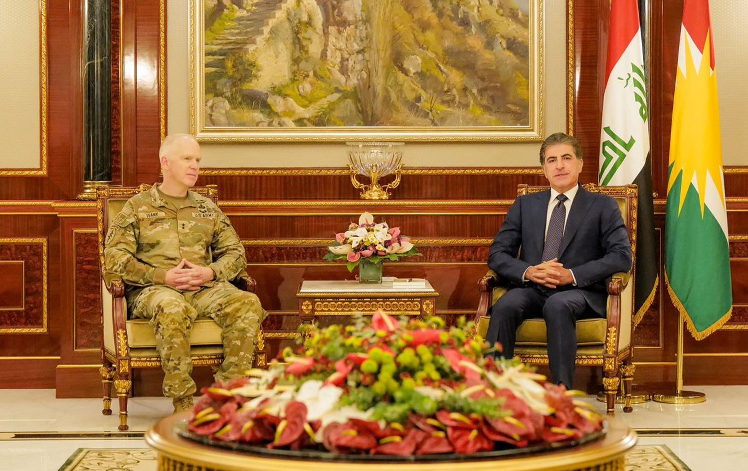 Nêçîrvan Barzanî û Kevin Leah / Wêne: Serokatiya Herêma Kurdistanê