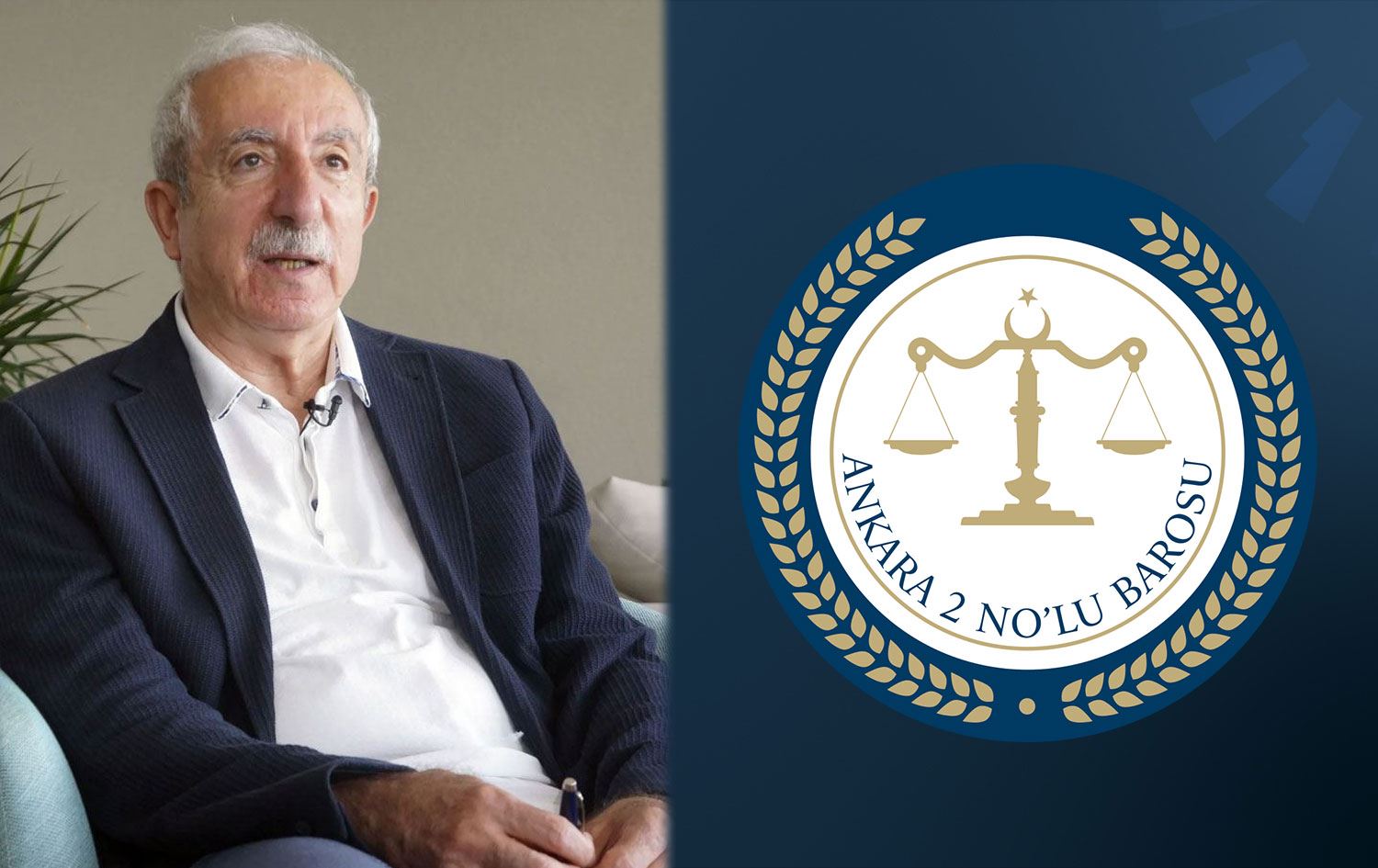 Orhan Mîroglu û Logoya Baroya Duyem a Enqereyê / Wêne: Rûdaw Grafîk