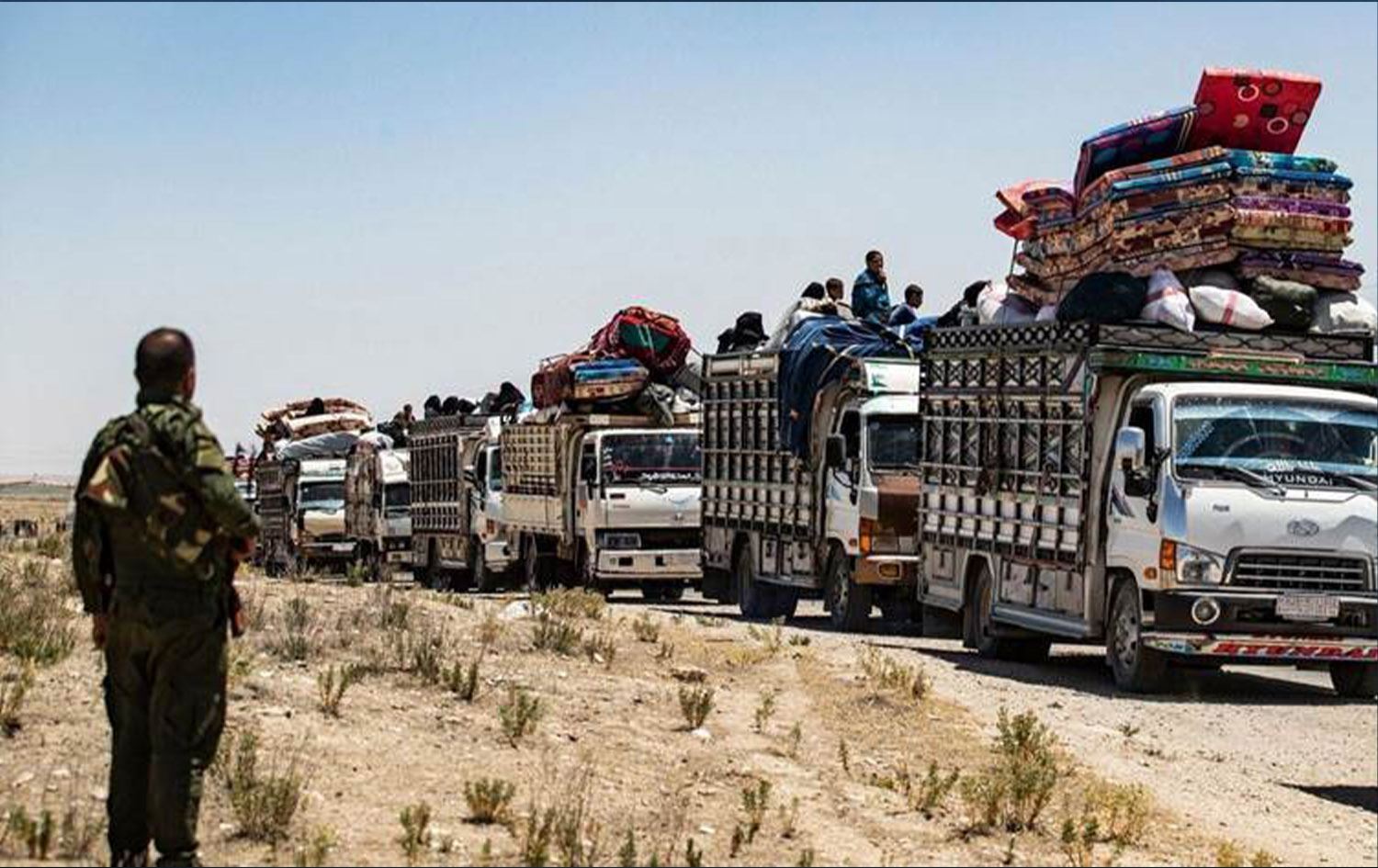 Haseke'deki El Hol Kampındaki IŞİD'li aileler kamptan ayrılıyor Foto: AFP