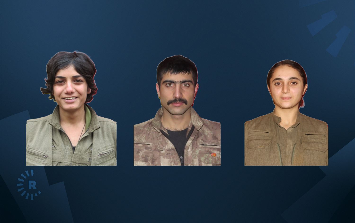 Asrîn Bawer, Rustem Serhed û Xwînda Çiya (Ji aliyê çepê ve) / Wêne: HPG