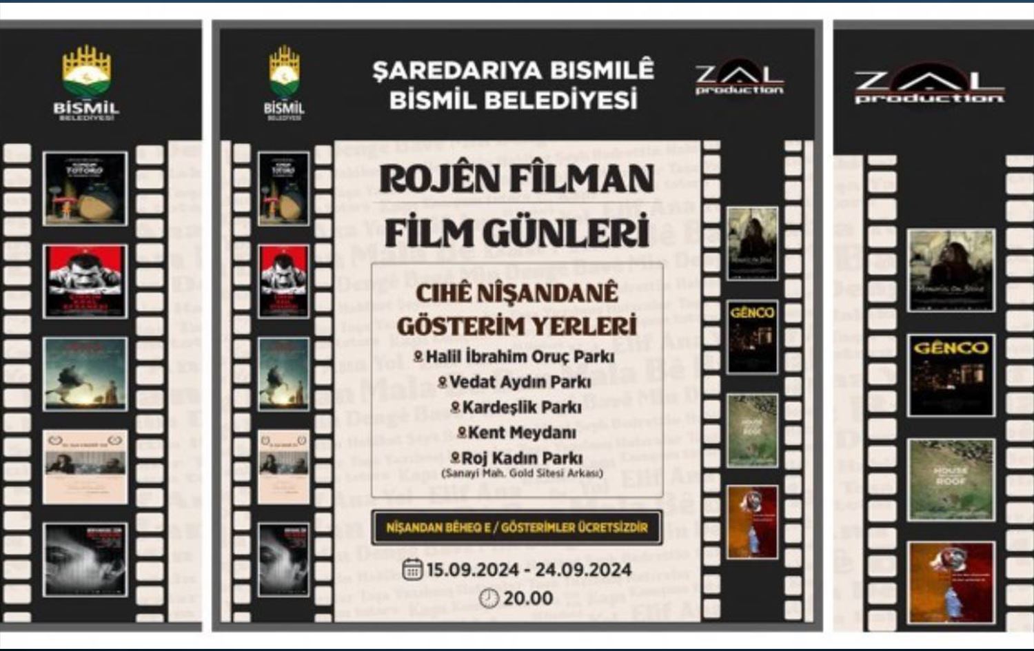 Afîşa çalakiyên Rojên Fîlman a li Bismilê / Wêne: Şaredariya Bismilê