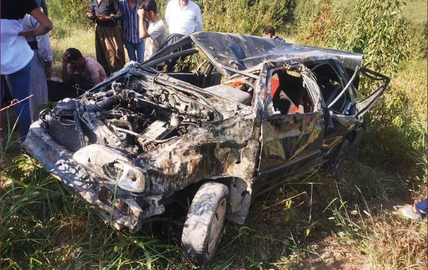 Otomobîla ku qeza kiriye