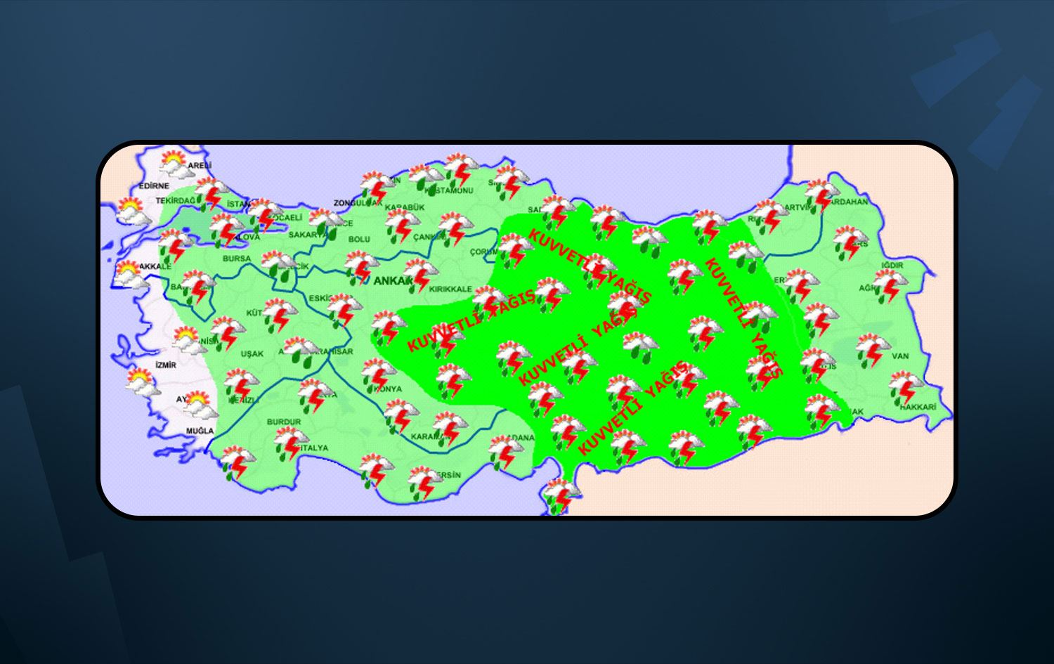 Meteoroloji Genel Müdürlüğü'nün uyarı yayınladığı kentler