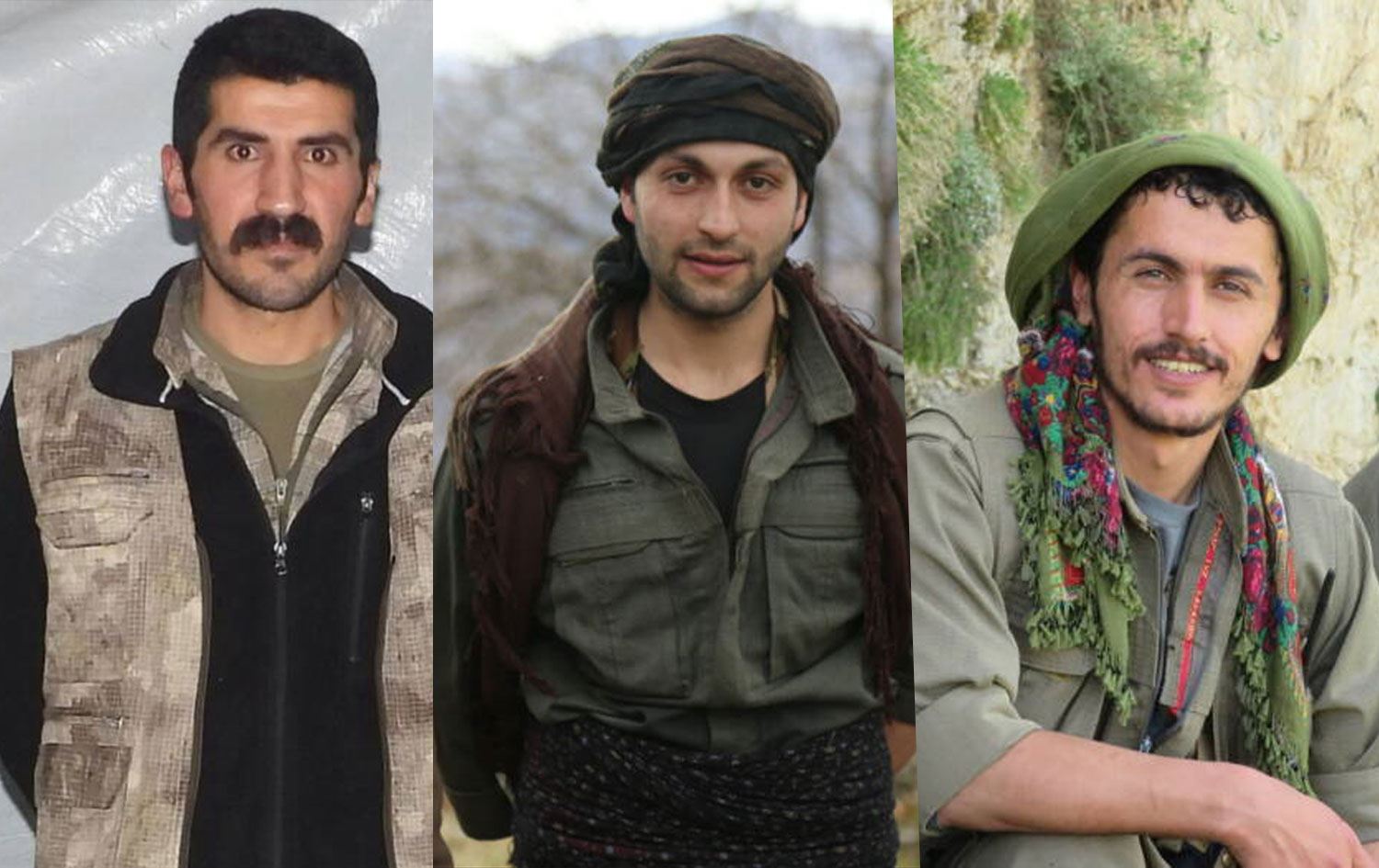 Hogir Botan, Rênas Civyan û Berxwedan Goyî (Ji milê çepê ve) / Wêne: HPG-Rûdaw Grafîk