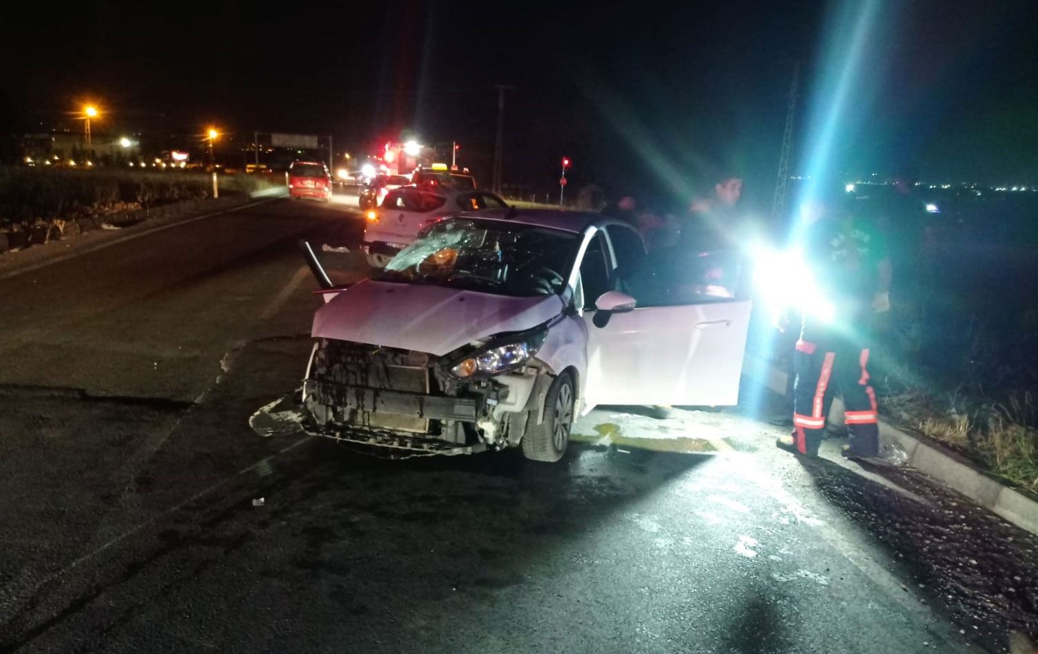 Otomobîla ku qeza kiriye / Wêne: AA