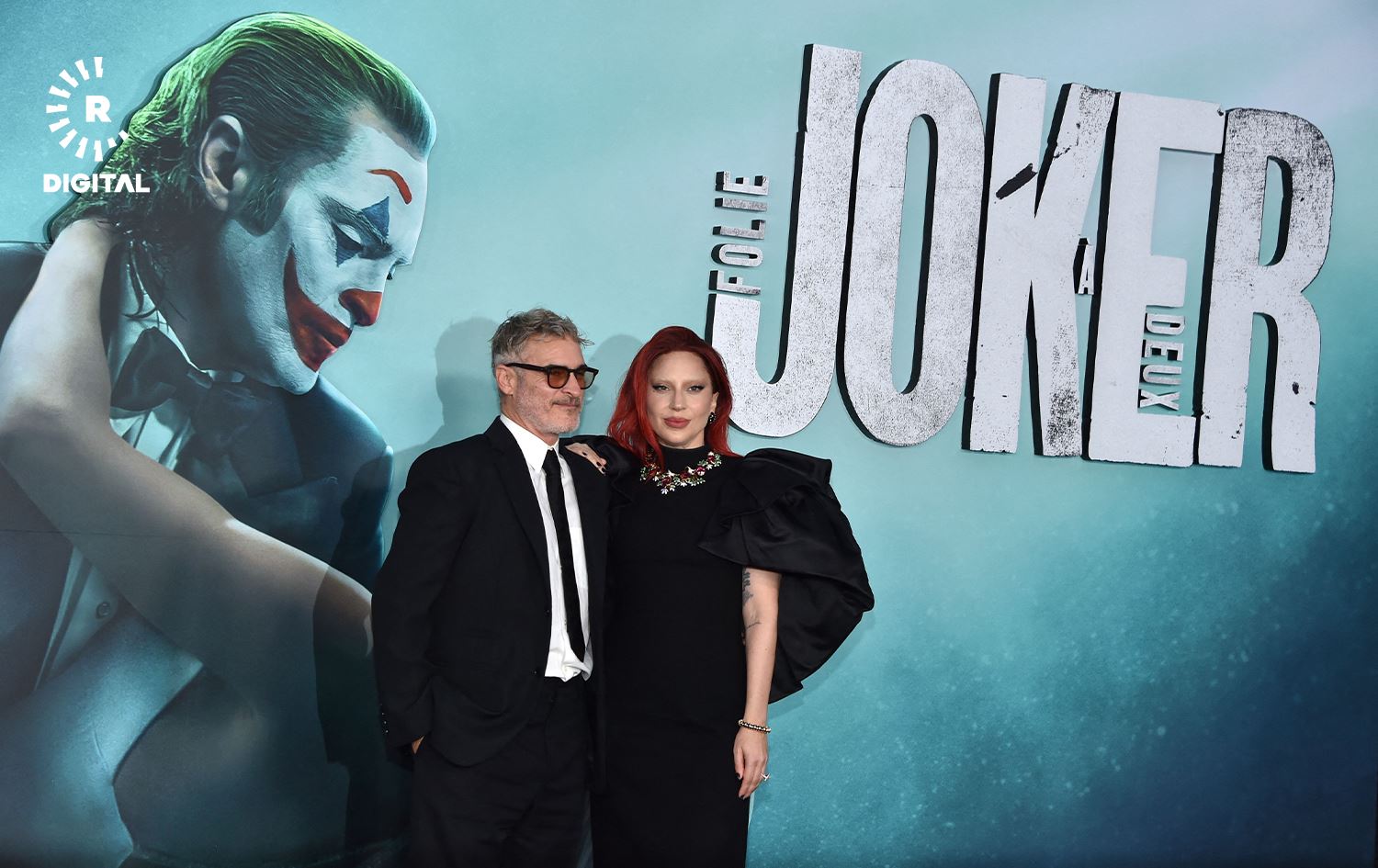 لەیدی گاگا، خواکین فینێکس و تۆد فلێپس لە پێشاندانی تایبەتی "Joker: Folie à Deux". وێنە: AFP