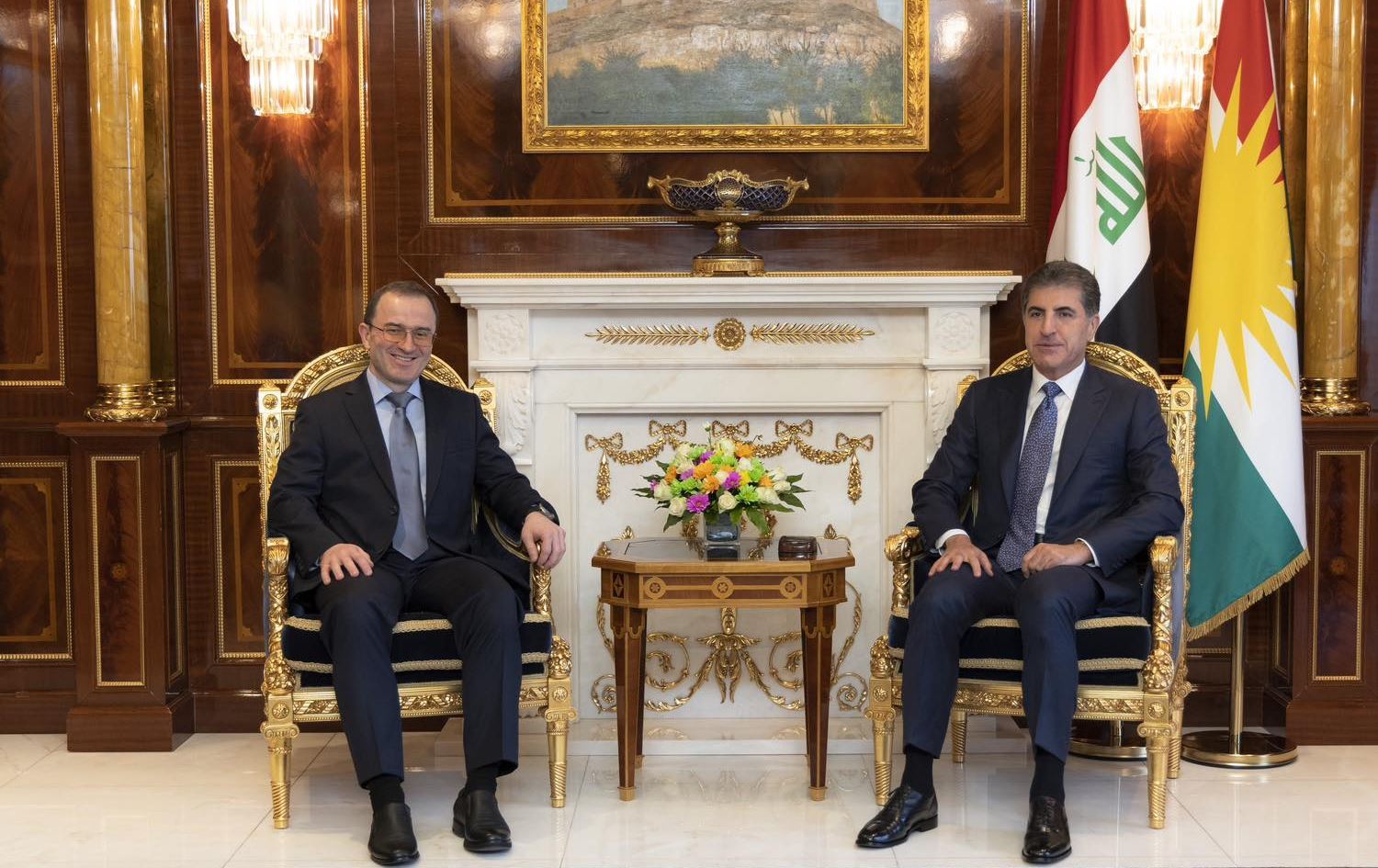 Kürdistan Bölgesi Başkanı Neçirvan Barzani &Rusya'nın Irak Büyükelçisi İlyberus Kudrashov