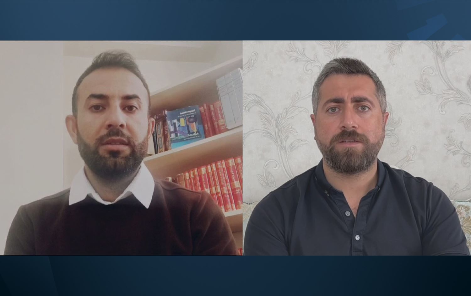 Mamosteyê Kurdî Xalid Ertaş û Berdevkê HEZKURDê Barij Celalî /Wêne: Rûdaw