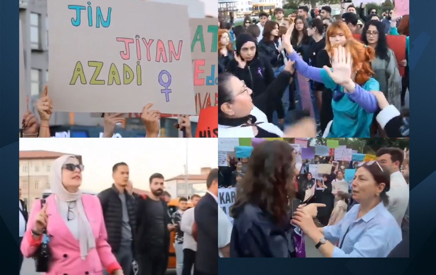 Li Sêwaz û Trabzonê jinên ku li dijî dirûşma Kurdî bûn/Wêne: Tora Civakî