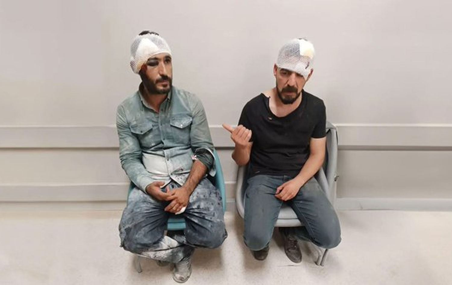 Karkerên birîndar / Wêne: X