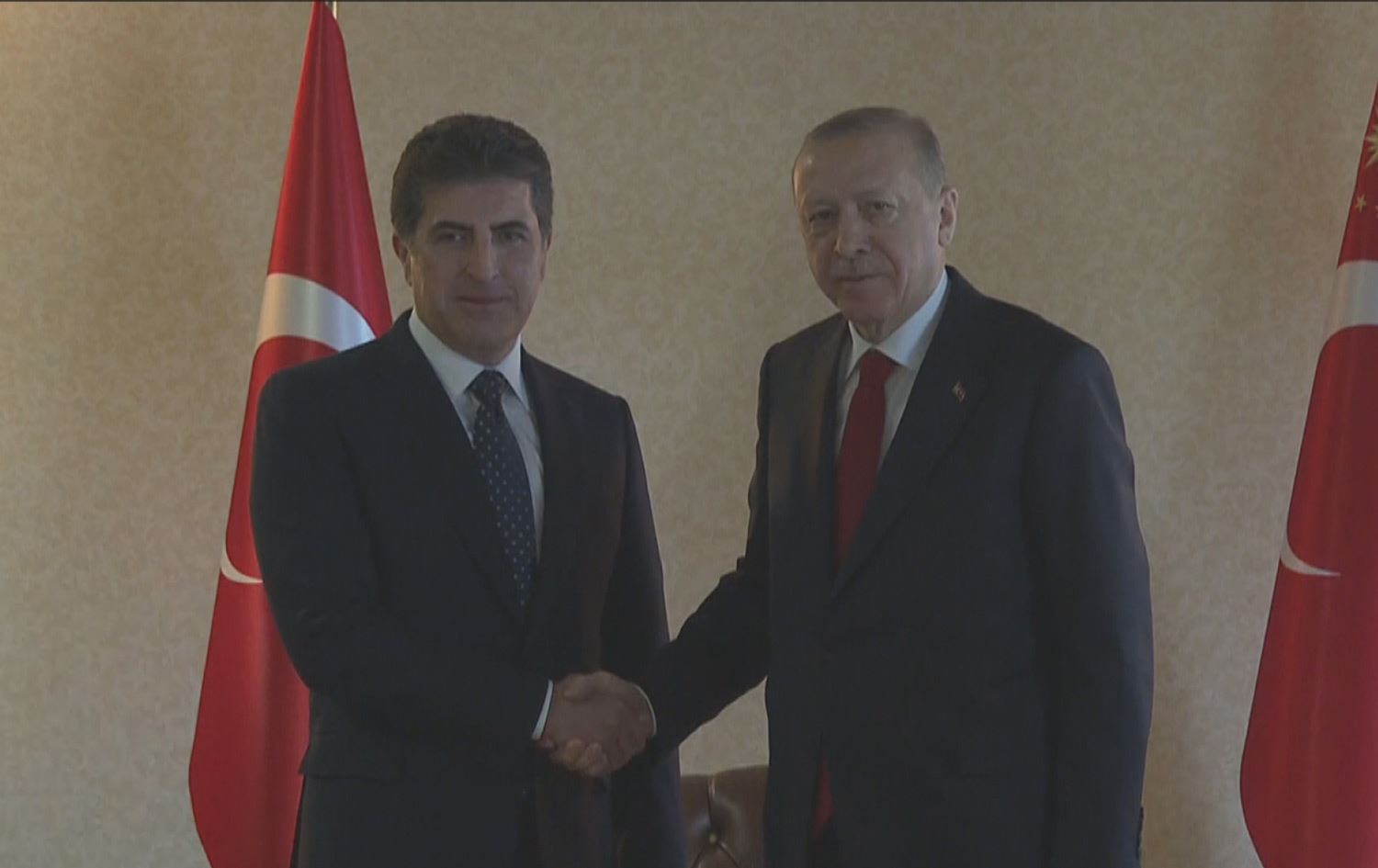 رەجەب تەیب ئەردۆغان، سەرۆککۆماری تورکیا و نێچیرڤان بارزانی، سەرۆکی هەرێمی کوردستان