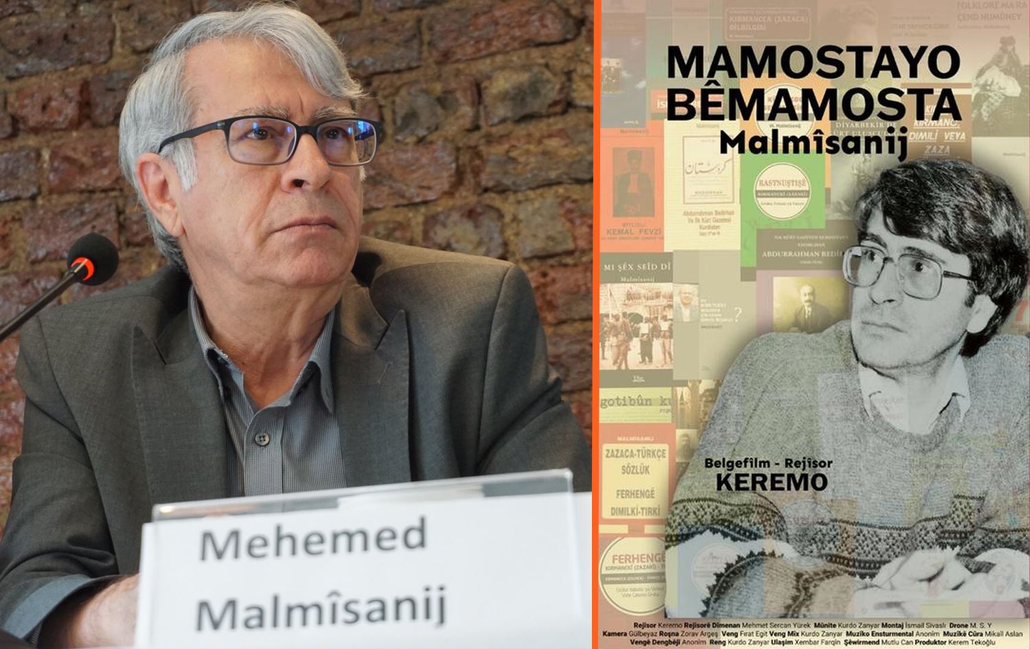 Malmîsanij û afîşa belgefîlma Mamostayo Bêmamosta/Wêne: Murat Bayram