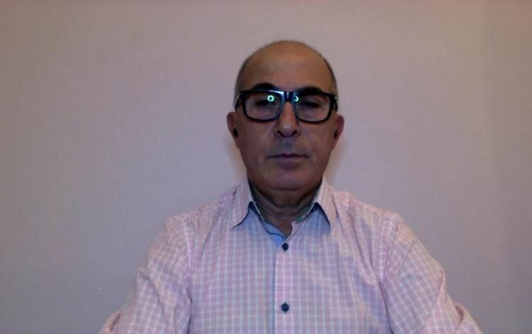 Stockholm'den Rûdaw 11.00 bültenine katılan Doç. Dr. Önen, Dildar Herki'nin sorularını cevapladı. / Foto: Rûdaw