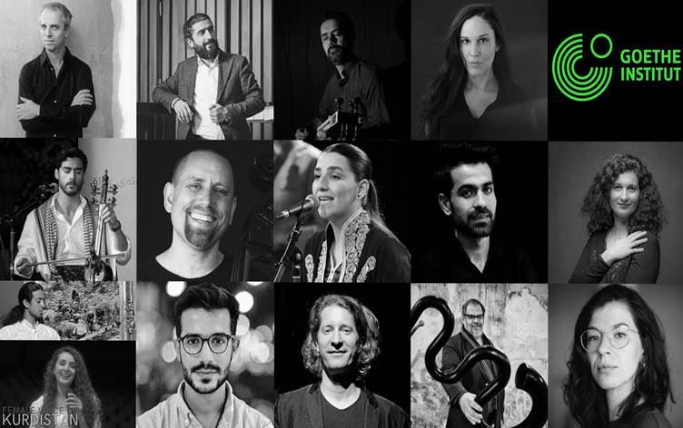 Hunermendên ku dê beşdariya rêzekonsera “Rêya Hewlêrê” bikin/Wêne: Enstîtuya Goetheyê