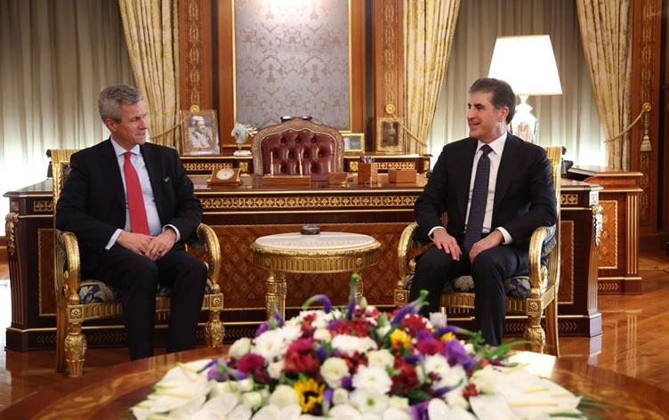 Başkan Neçirvan Barzani ile Almanya Başkonsolosu ilr görüştü. / Foto: Rûdaw