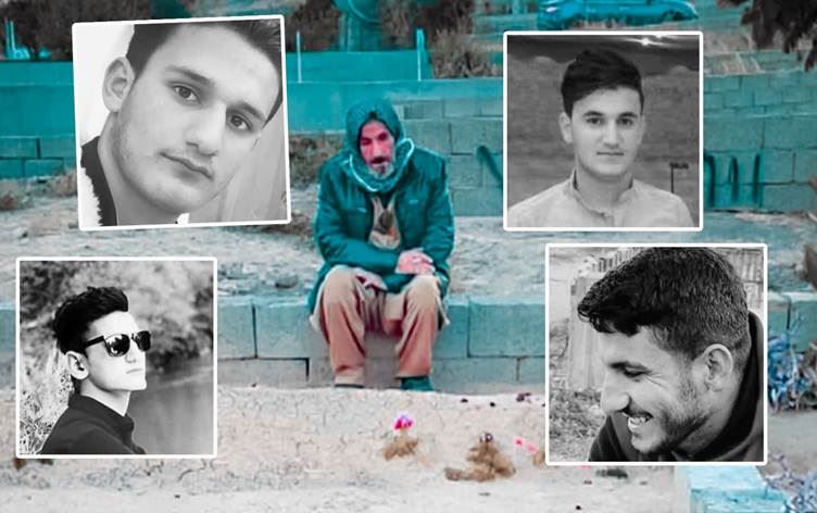 Yaşamını yitiren kardeşler ve onların mezarı başındaki amcaları